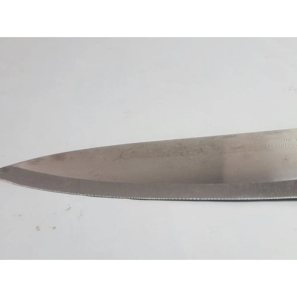 The Reinhart Collection Japan Stainless Steel Serrated Chef Knife Black Handle